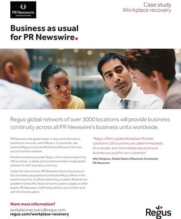 雷格斯容灾恢复PR Newswire案例