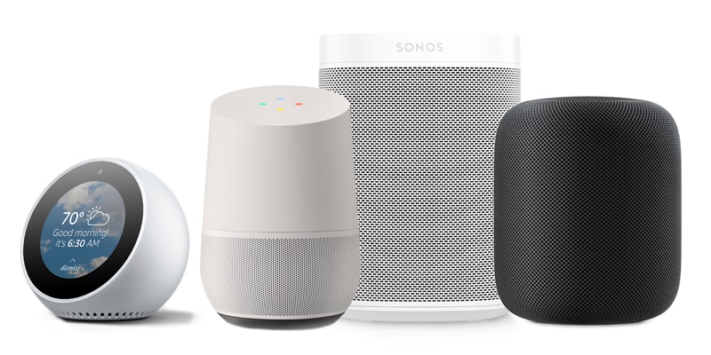 A selection of voice assistants
