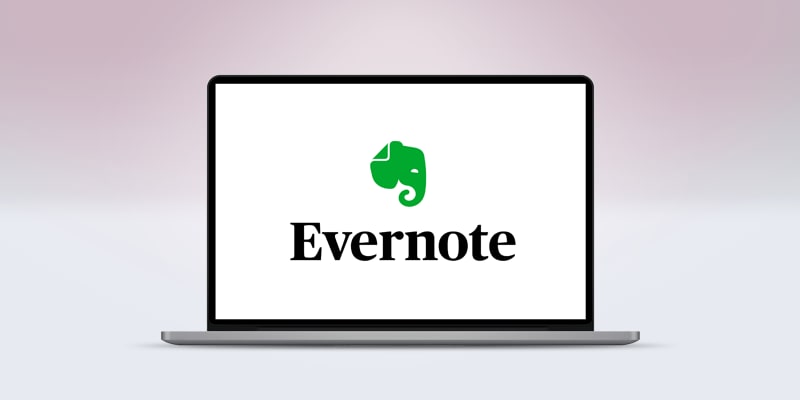 Evernote logo on a laptop screen