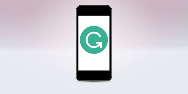 Grammarly logo on a smartphone screen